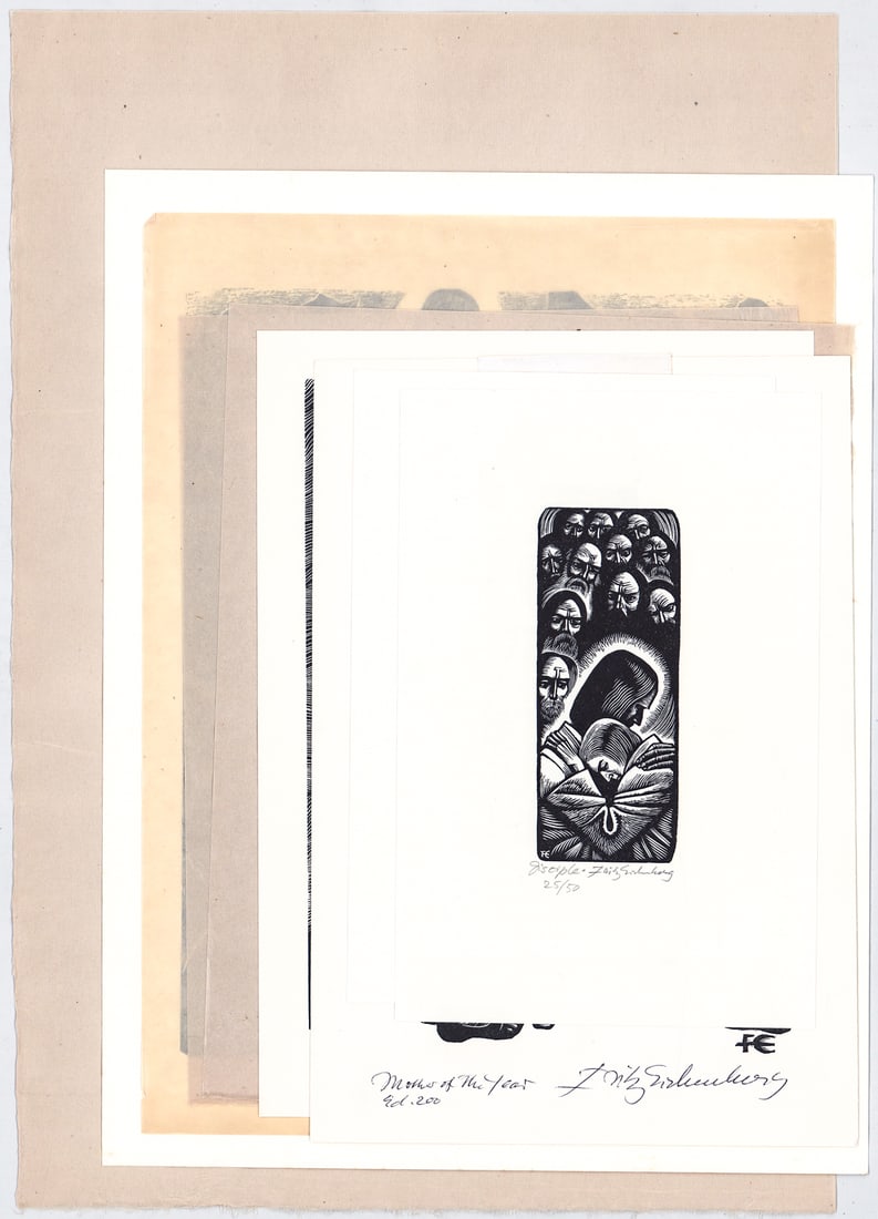 Fritz Eichenberg (10) SIGNED Wood Engravings: Ten (10) Fritz Eichenberg (German/American, 1901-1990) wood engravings (contains one duplicate) pencil signed many numbered / stated edition. Sheets measure 8.25 to 15.5 in. x 5.5 to 10.75 in. Unframe