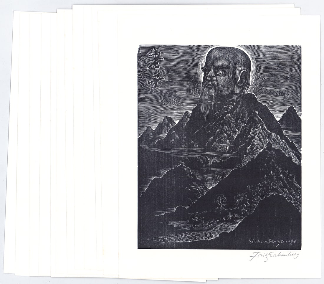 Fritz Eichenberg (SET 12) SIGNED 1984 Homage: COMPLETE Set of 12 Fritz Eichenberg (German/American, 1901-1990) wood engravings all pencil signed lower right. Image measures 10 x 8 in. Sheets measure 13 x 10 in. Unframed, loose, not glued down or 