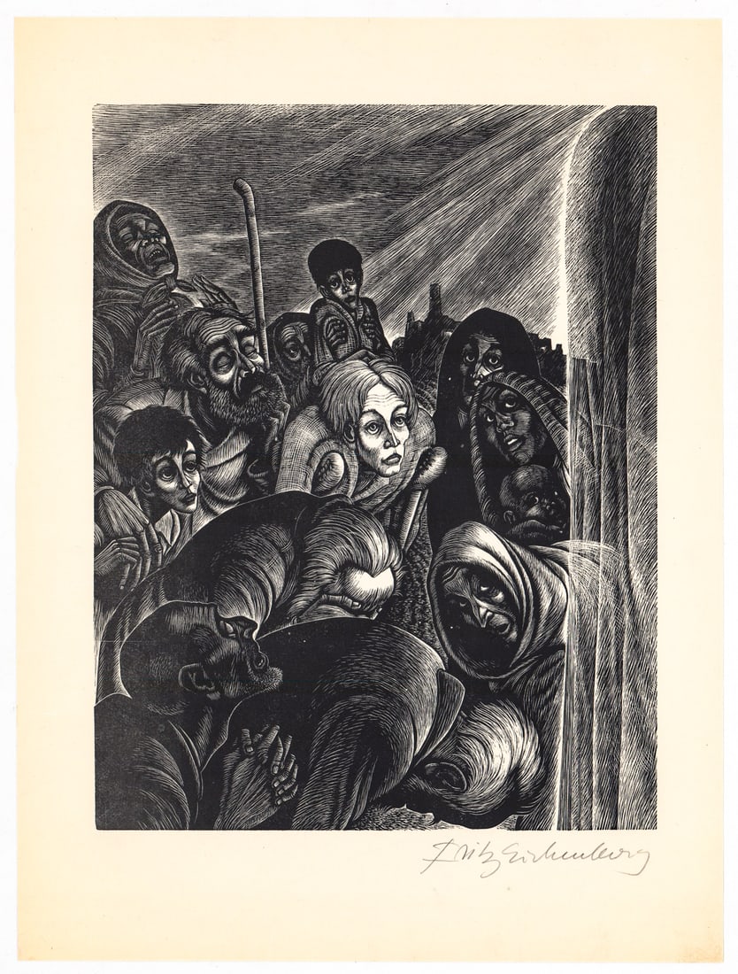 Fritz Eichenberg (10) SIGNED Wood Engravings - 2