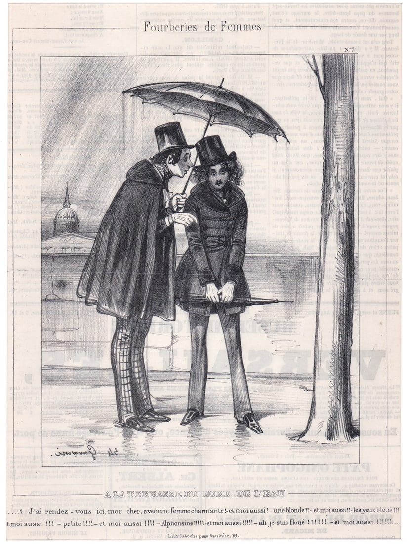 Paul Gavarni Lithograph [Le Charivari Magazine] (1 of 4)