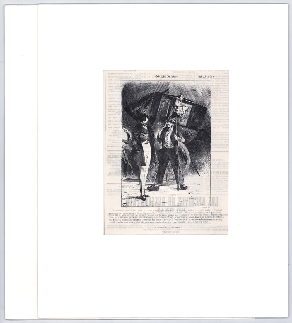 Antique (2) Lithographs [Le Charivari Magazine]: Two (2) unidentified artist lithographs from Le Charivari Illustrated Magazine published in Paris, France, from 1832 -1937. Includes: 1) Les Parisians en Mer, Galerie Comique, No. 22. Image measures 1