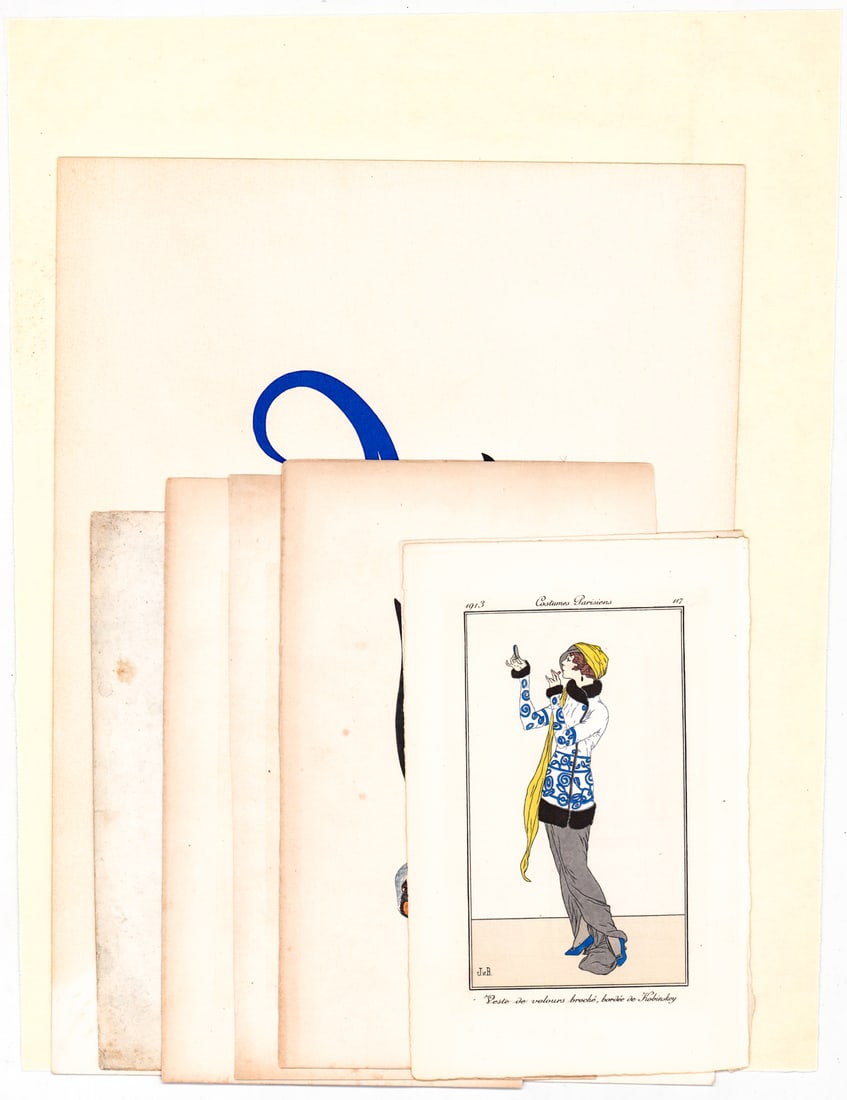 Assorted (8) Prints [People; Wild Fowl and More]: Includes: Costumes Parisiens; wildfowl; artist signed 'Mouse and Man' ; artist signed; artist signed 3 figures untitled. Sheets measures 6 to 17 in. x 5.5 to 13 in. Unframed, loose, not glued down or 