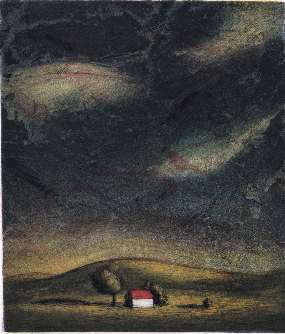 Susan Bennerstrom S/N Etching [Barn]: Susan Bennerstrom (Washington, b. 1949] pencil signed and numbered 147/150 lower edge. Image measures 6.75 x 5.75 in. Sheet measures 11 x 8.375 in. Unframed, loose, not glued down or mounted. Print lo