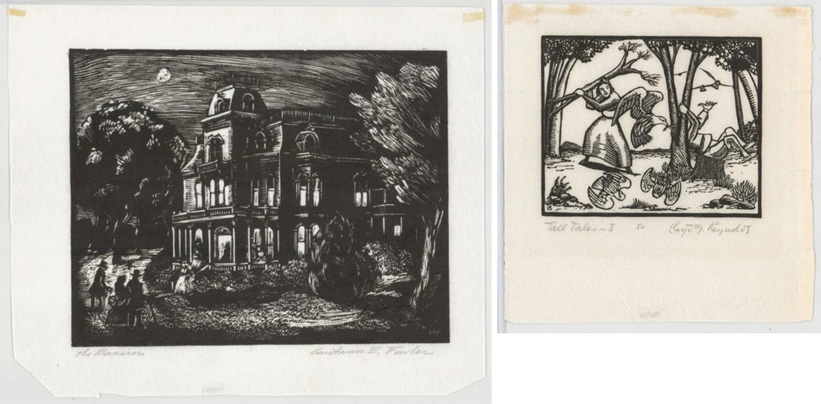 Artist SIGNED (2) Wood Engravings (1 of 10)
