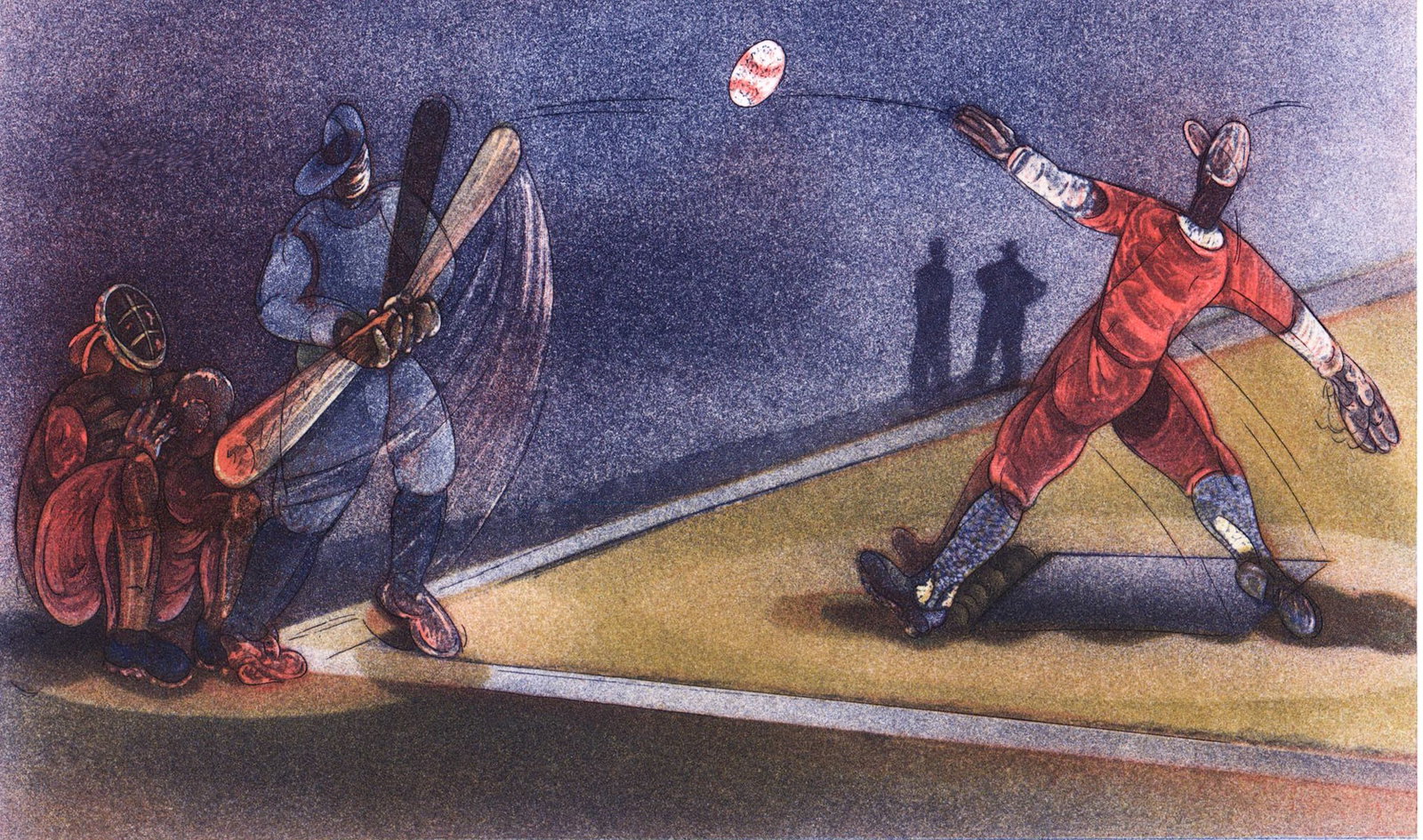 Efram Wolff Etching SIGNED #15/45: Efram Wolff (California, b.1950) etching pencil signed and numbered 15/45 lower margin. Baseball image measures 4.125 x 6.875 in. Sheet measures 15.5 x 15.5 in. Unframed, loose, not glued down or moun