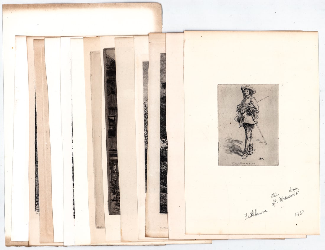 Antique (14) Prints [Landscape; People] (1 of 15)