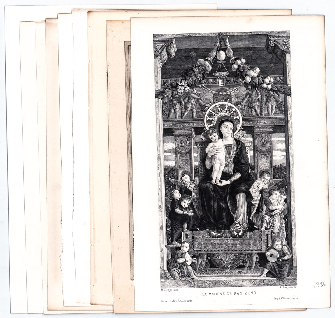 Antique (9) Prints [People; Religious]: Nine (9) antique prints. Sheets measure 10.5 to 11 in. x 7 to 7.5 in. Unframed, loose, not glued down or mounted. Print lot measures 11 in. H x 8.75 in. W x .25 in. D for shipping purposes only. The a