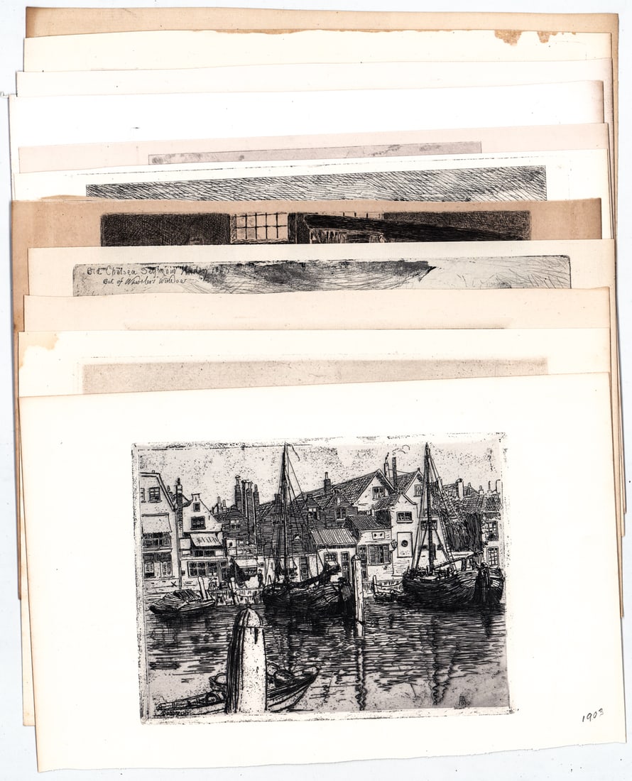 Antique (11) Prints [Ships; People] (1 of 12)