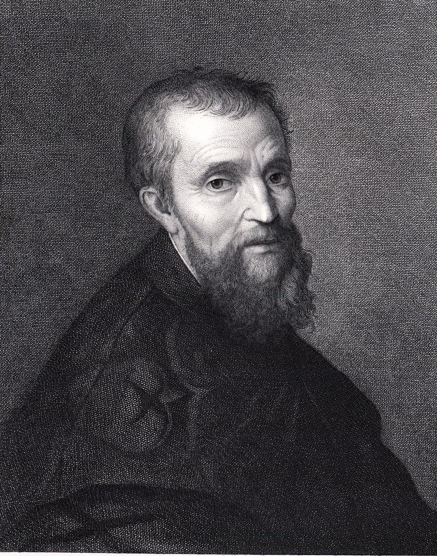 Michelangelo Portrait Engraving by Dubouchet (1 of 5)