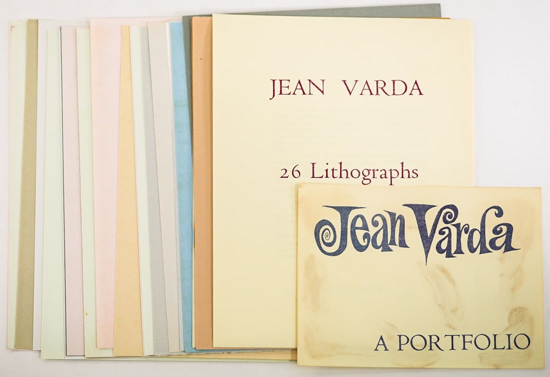 Jean Varda Portfolio SIGNED w/ 26 Lithographs: Jean 'Yanko' Varda (Turkish born American artist of Greek and French descent ' 1893-1971), A Portfolio of 26 lithographs in colors. Sheets measure 11 x 8.5 in. each. The portfolio is signed 'Varda' in