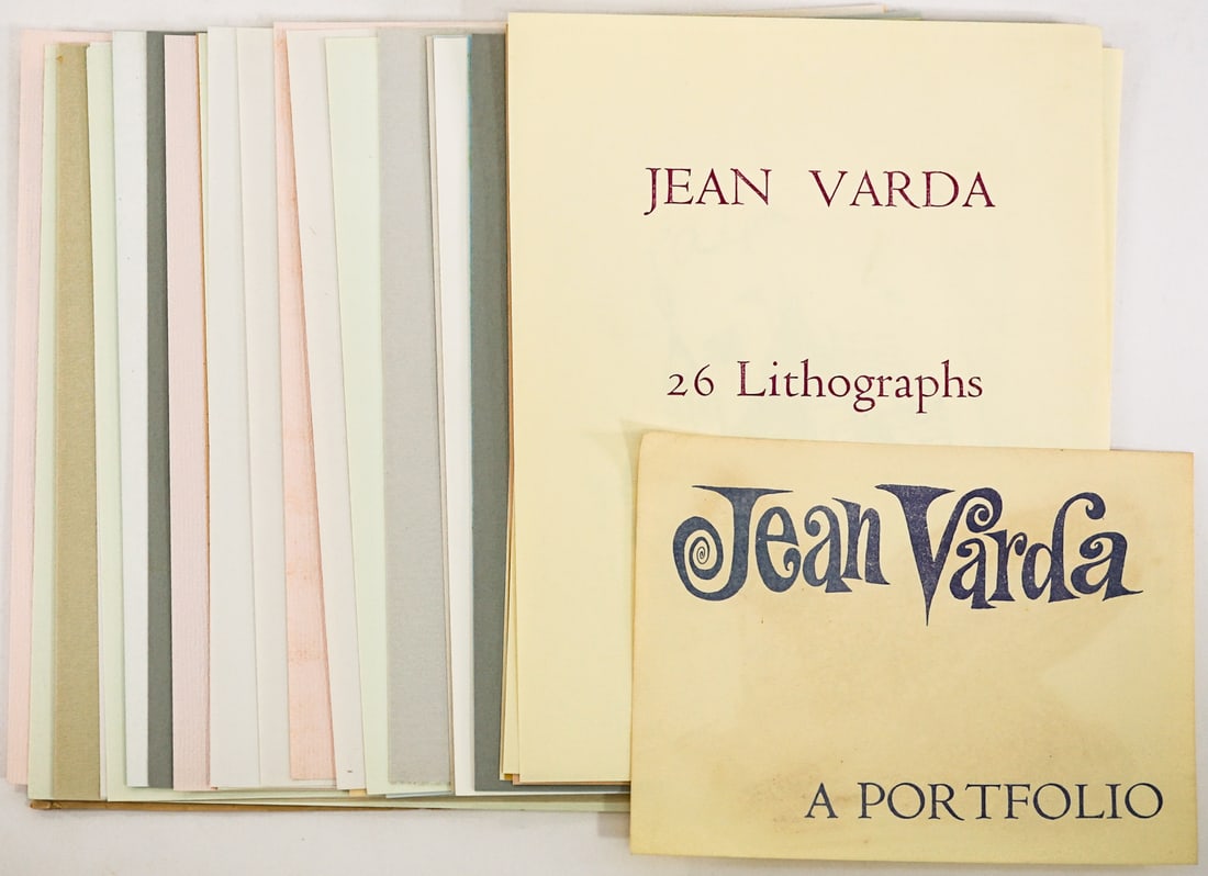 Jean Varda Portfolio SIGNED w/ 26 Lithographs: Jean 'Yanko' Varda (Turkish born American artist of Greek and French descent ' 1893-1971), A Portfolio of 26 lithographs in colors. Sheets measure 11 x 8.5 in. each. The portfolio is signed 'Varda' in