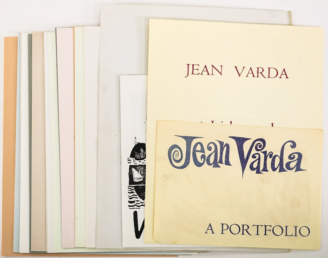 Jean Varda Portfolio SIGNED w/ 25 + 2 Lithographs: INCOMPLETE Jean 'Yanko' Varda (Turkish born American artist of Greek and French descent ' 1893-1971), A Portfolio of 25 ONLY of this 26 piece print set. There are a total of 27 lithographs with (3 of 