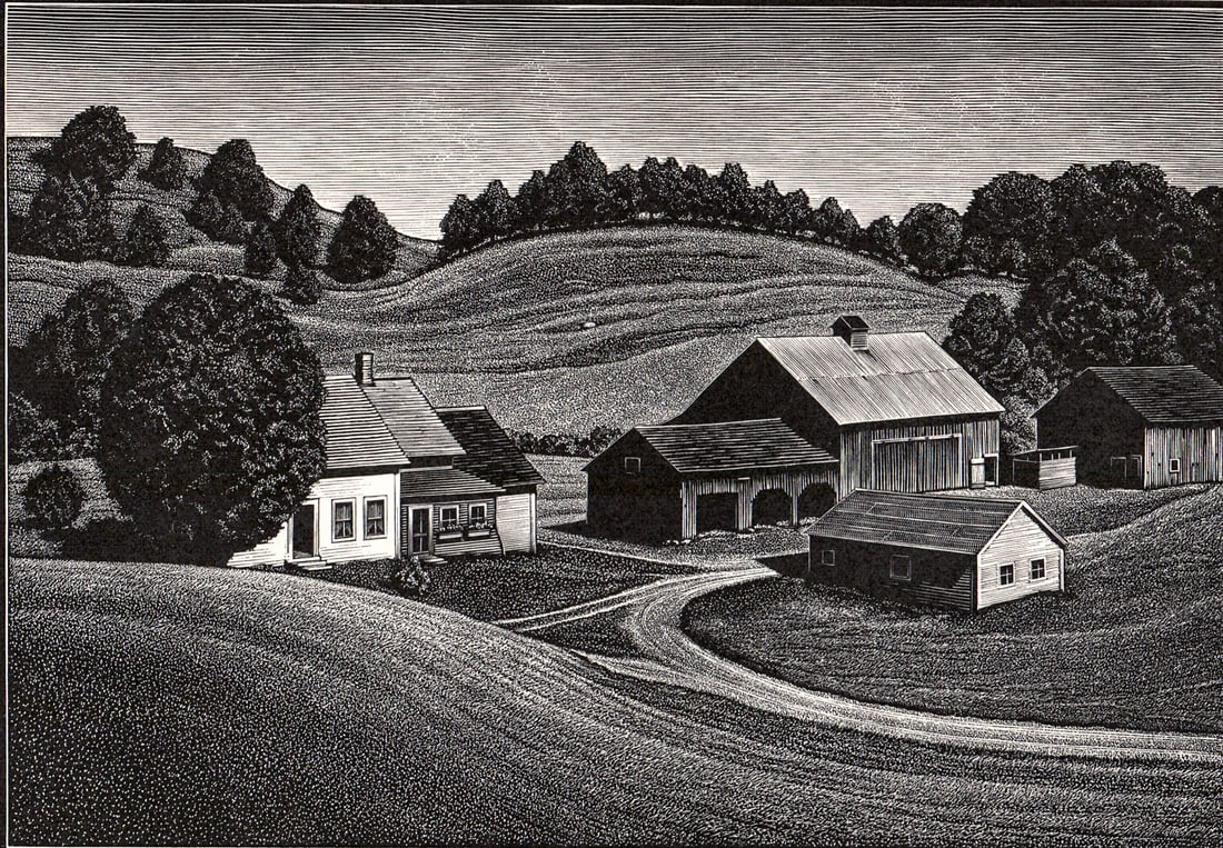 Asa Cheffetz SIGNED Wood Engraving [Vermont] (1 of 4)