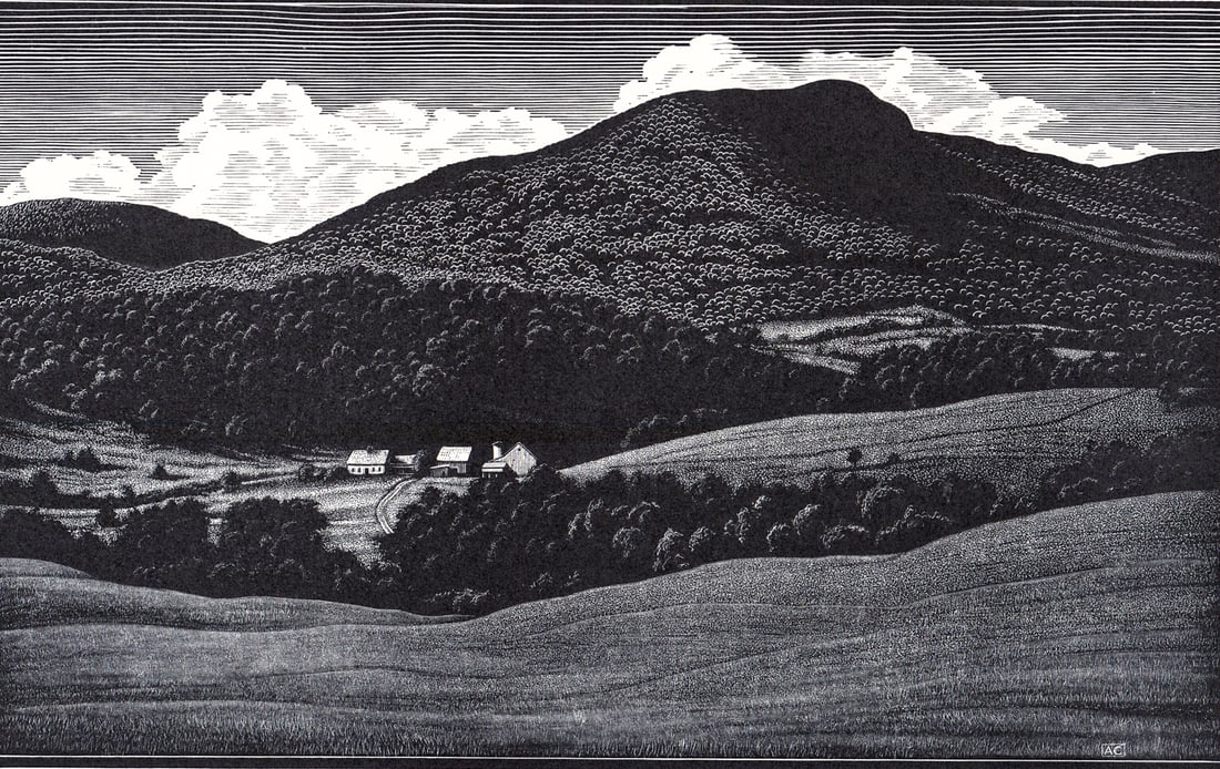 Asa Cheffetz SIGNED Wood Engraving [Vermont] (1 of 4)
