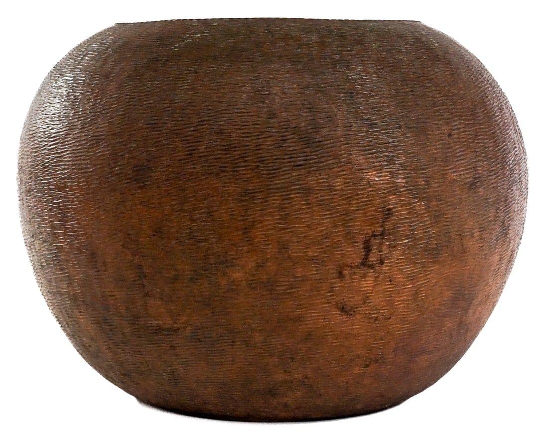 Large Decorative 9.5IN Copper Pot Unsigned (1 of 4)