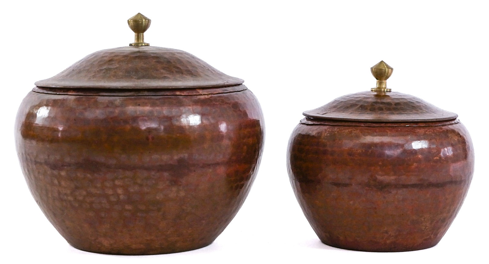 Vintage Lidded Copper (2) Pots (1 of 4)