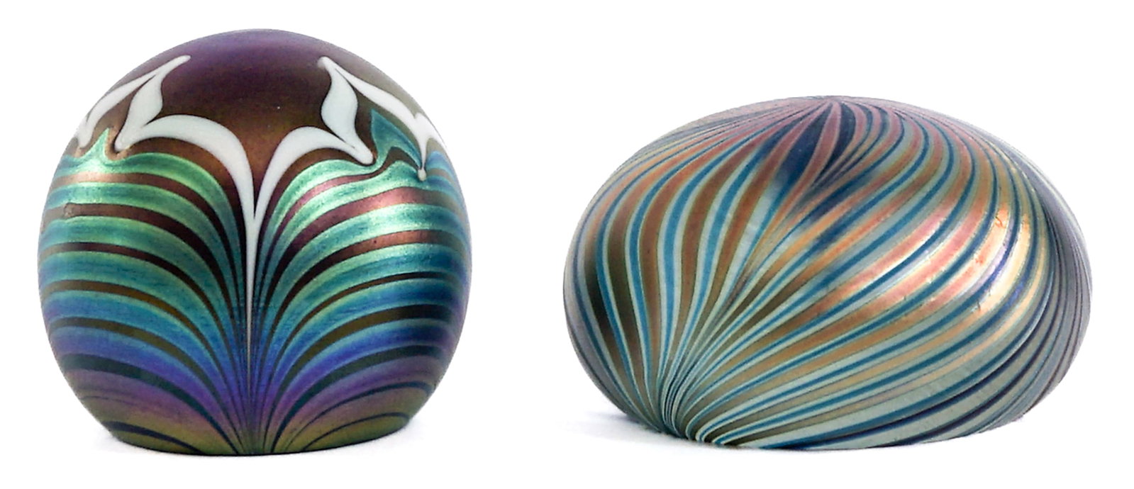 Art Glass (2) Paperweights SIGNED [David Lotton] (1 of 6)
