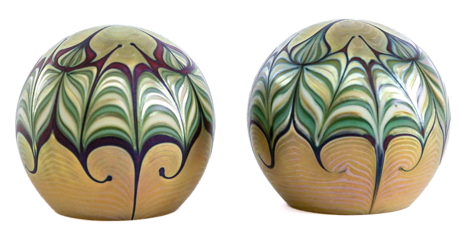 Grant Rudolph (2) Art Glass Paperweights SIGNED (1 of 6)
