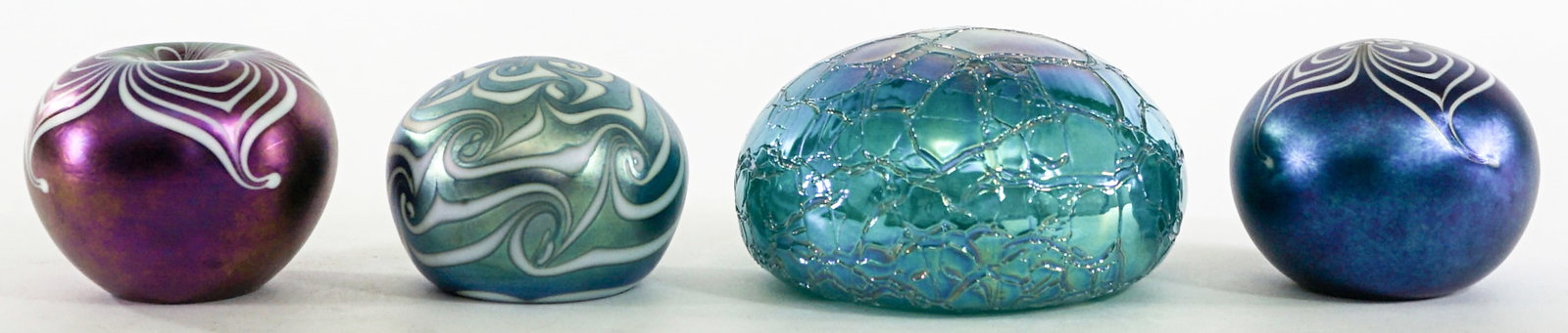 Artist SIGNED (4) Art Glass Paperweights (1 of 8)