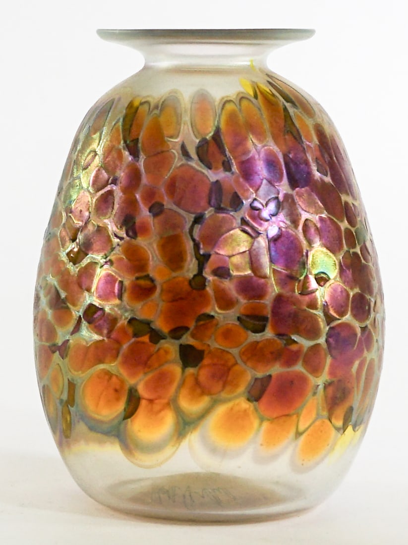 Artist Signed 6IN Art Glass Vase [Iridescent] (1 of 5)