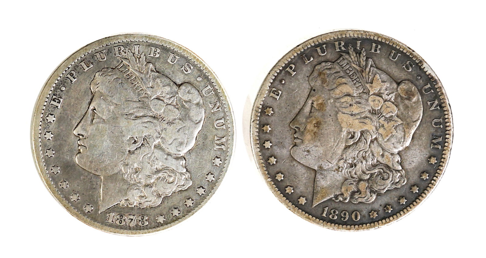 1878 & 1890 CC U.S. Morgan Dollars: Our in-house shipping department will gladly pack and ship any item that fits into a 14x14x14 inch or 30x5x24 inch or equivalent or smaller box/folio if it is not fragile or over 25lbs. We will charge