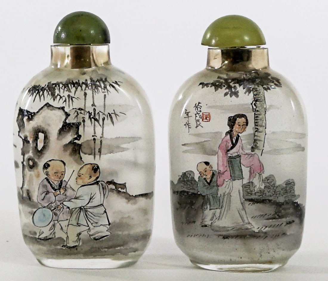 Pair Inside Painted Snuff Bottles [Figural] - 2