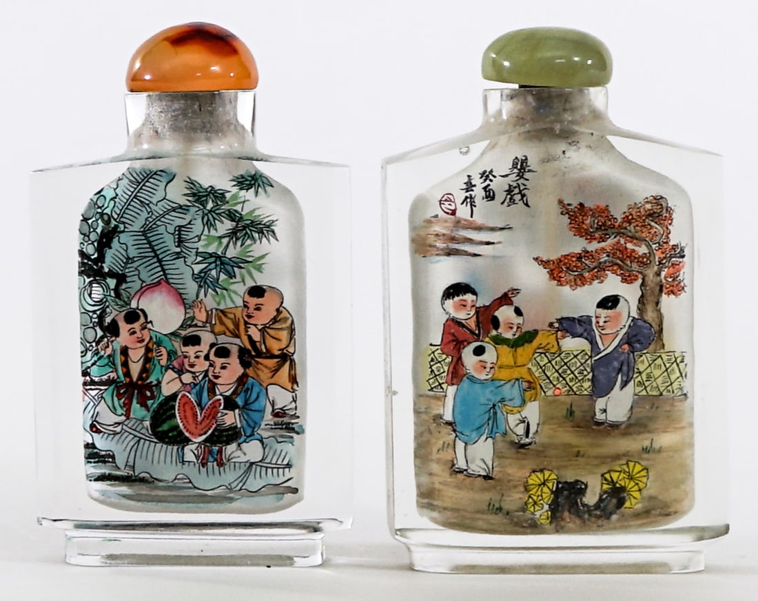 Pair Inside Painted Snuff Bottles [Figural] (1 of 4)