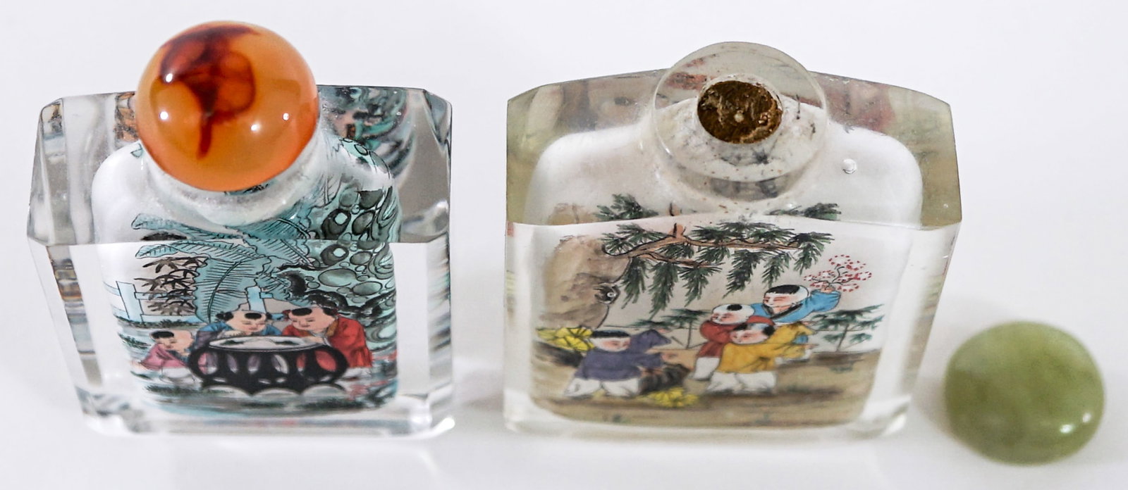 Pair Inside Painted Snuff Bottles [Figural] - 3