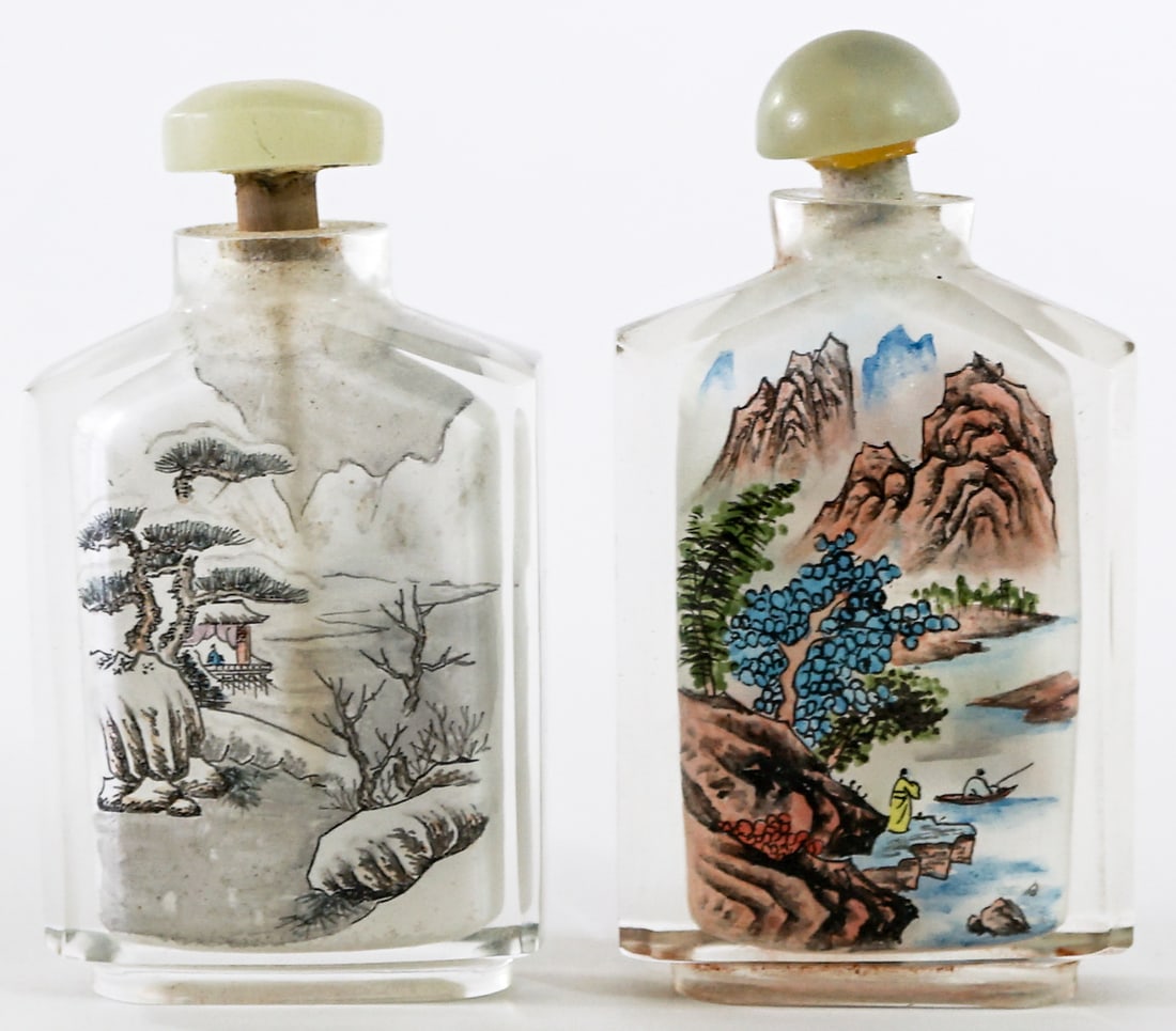 Pair Inside Painted Snuff Bottles [Scenic} - 2