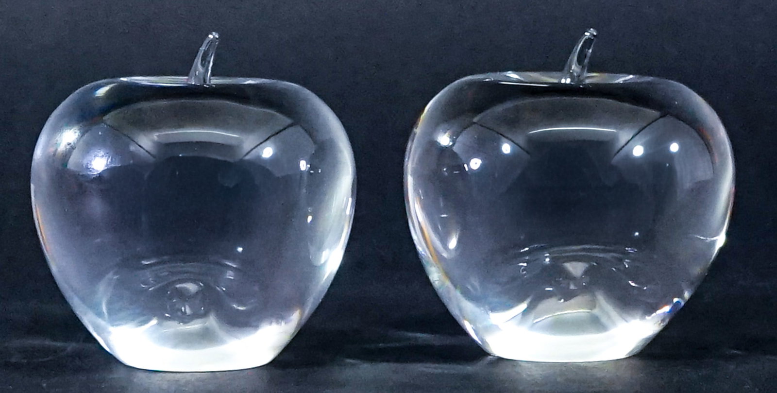 Tiffany and Co. Clear Glass (2) Paperweights (1 of 5)