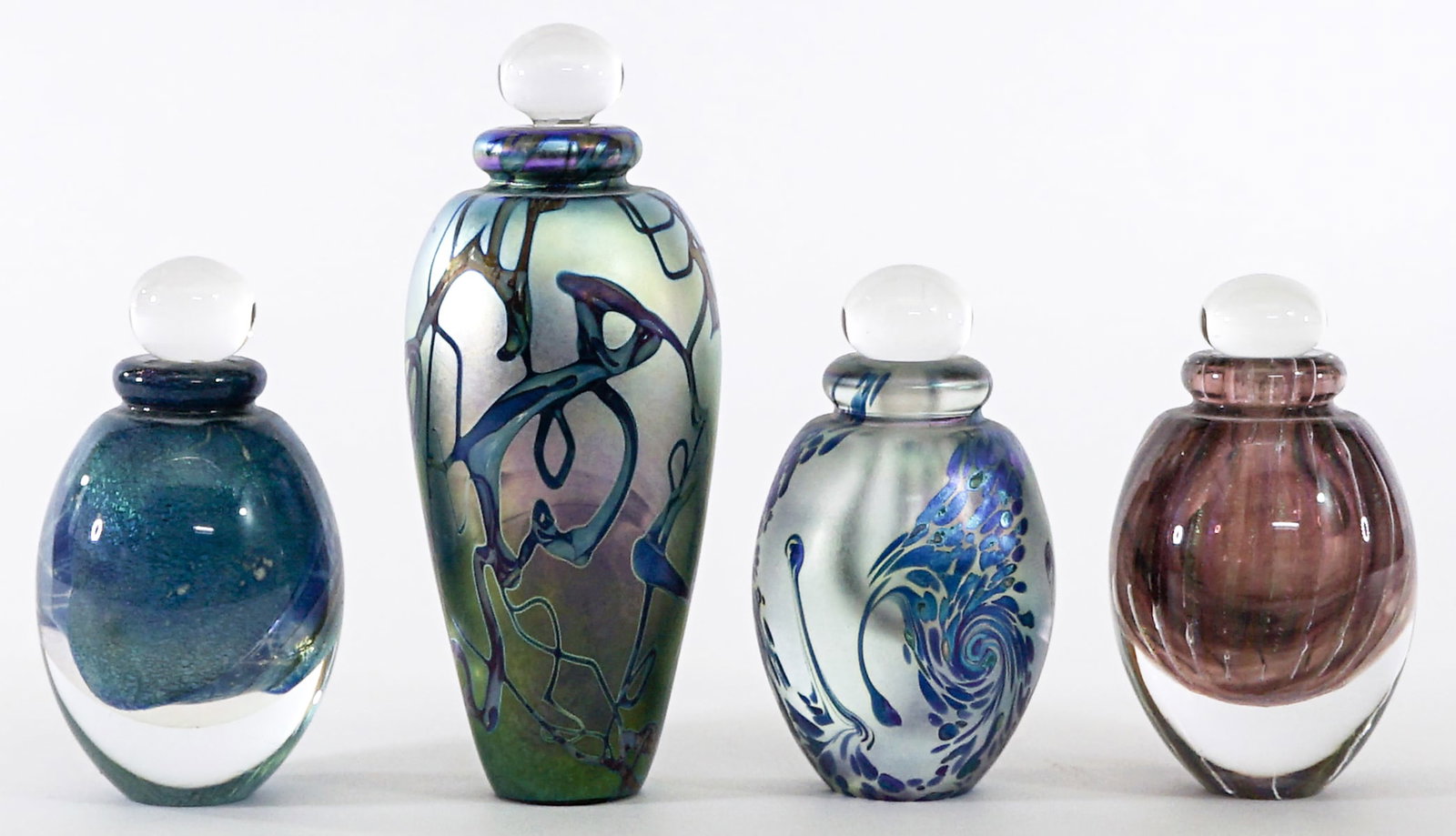 Art Glass (4) Perfume Bottles [R. Eickholt) (1 of 4)