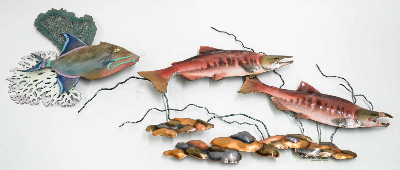Bovano of Cheshire (2) Enameled Plaques [Fish] (1 of 5)