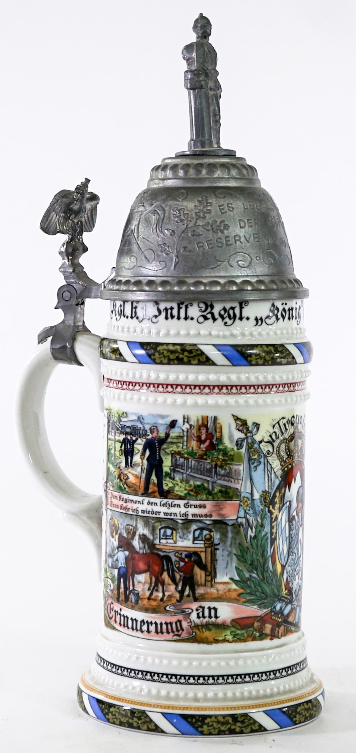 German Regimental 12IN Beer Stein 1903-1905 (1 of 7)