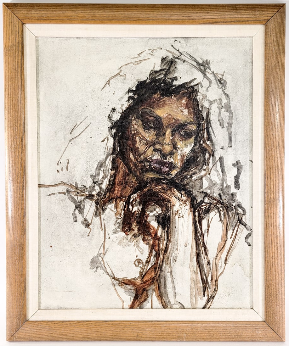 Illegibly Signed Original Oil on Canvas: Measures 20 x 16 inches image size and 24 x 20 x 1.5 inches framed. Excellent condition. Our in-house shipping department will gladly pack and ship any item that fits into a 14x14x14 inch or 30x5x24 i