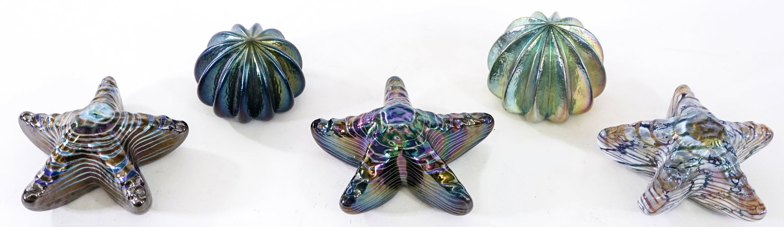 Robert Held (5) Art Glass Paperweights [Starfish] (1 of 3)