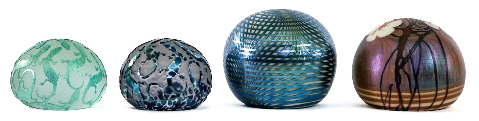 Art Glass (4) Artist SIGNED Paperweights (1 of 7)