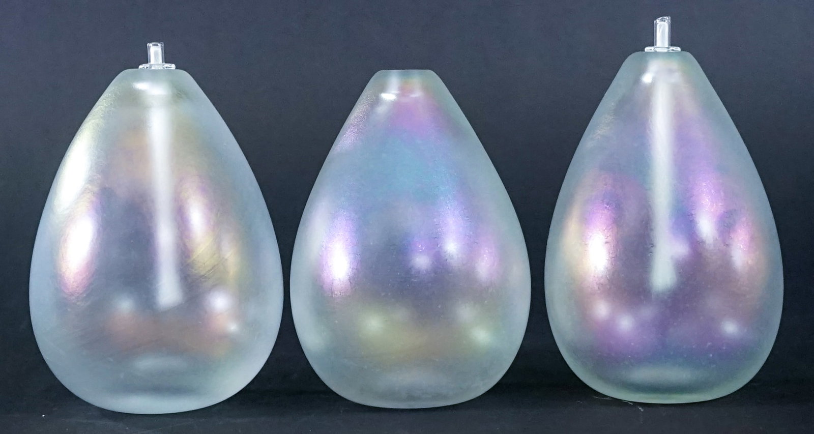 Brian Maytum SIGNED 3 Studio Art Glass Oil Lamps (1 of 4)