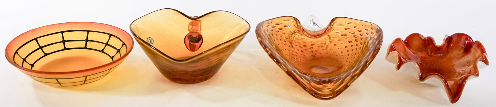 Mid-Century (4) Glass Dishes [Amber] (1 of 4)