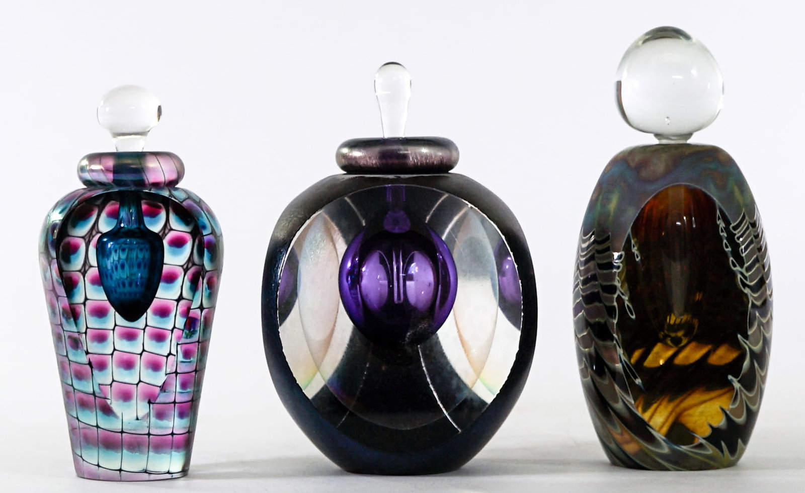 Art Glass (3) Bottles / Stoppers [Tom Philbaum] (1 of 4)