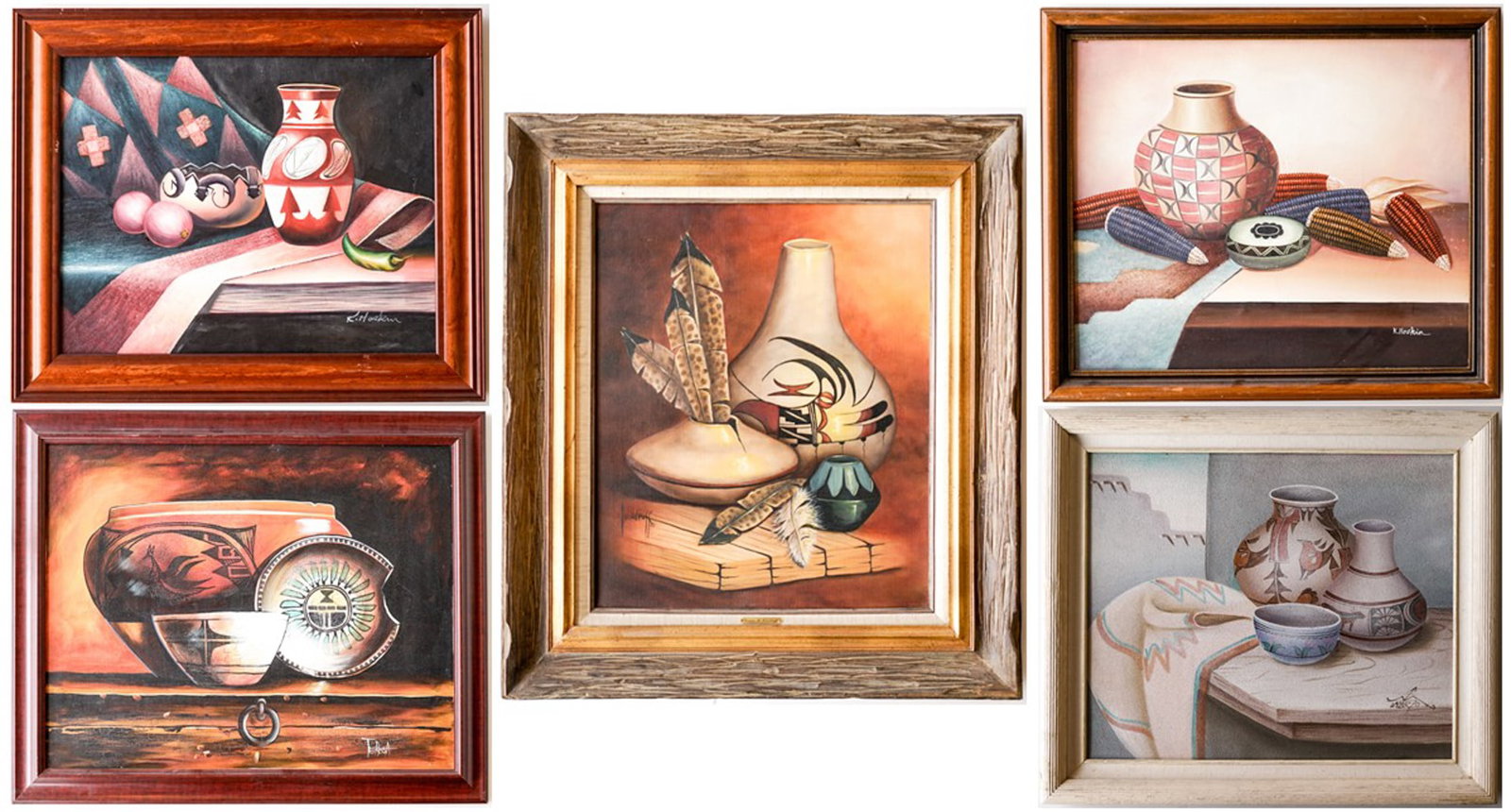 (5) Original Southwest Artworks: They measure 16 x 20 inches image size to 20 x 24 inches image size. For shipping purposes the lot measures 36 x 31 x 8 inches. Excellent condition. The absence of a condition report does not imply th