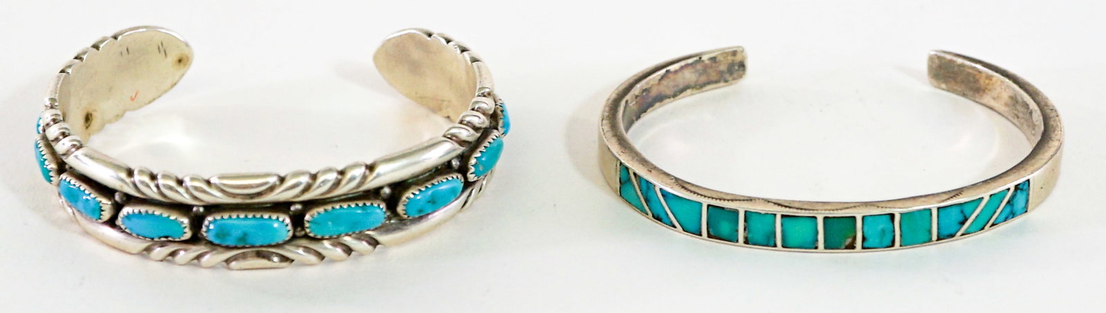 Southwest-Style (2) Turquoise Cuff Bracelets 46g (1 of 6)