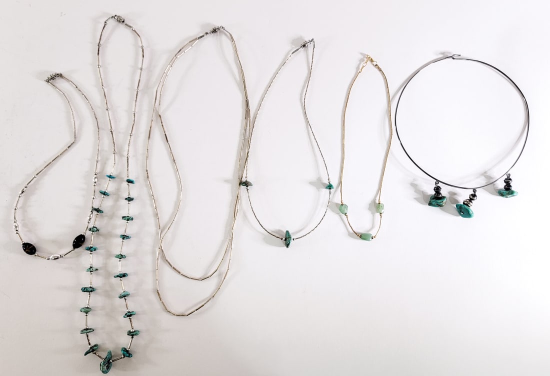 Turquoise and Stone Beaded (6) Necklaces (1 of 7)