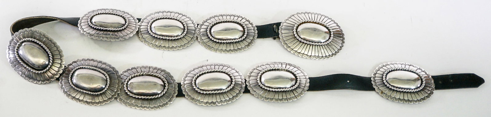 Silver Conch Belt w/ Leather 38IN 400g (1 of 3)