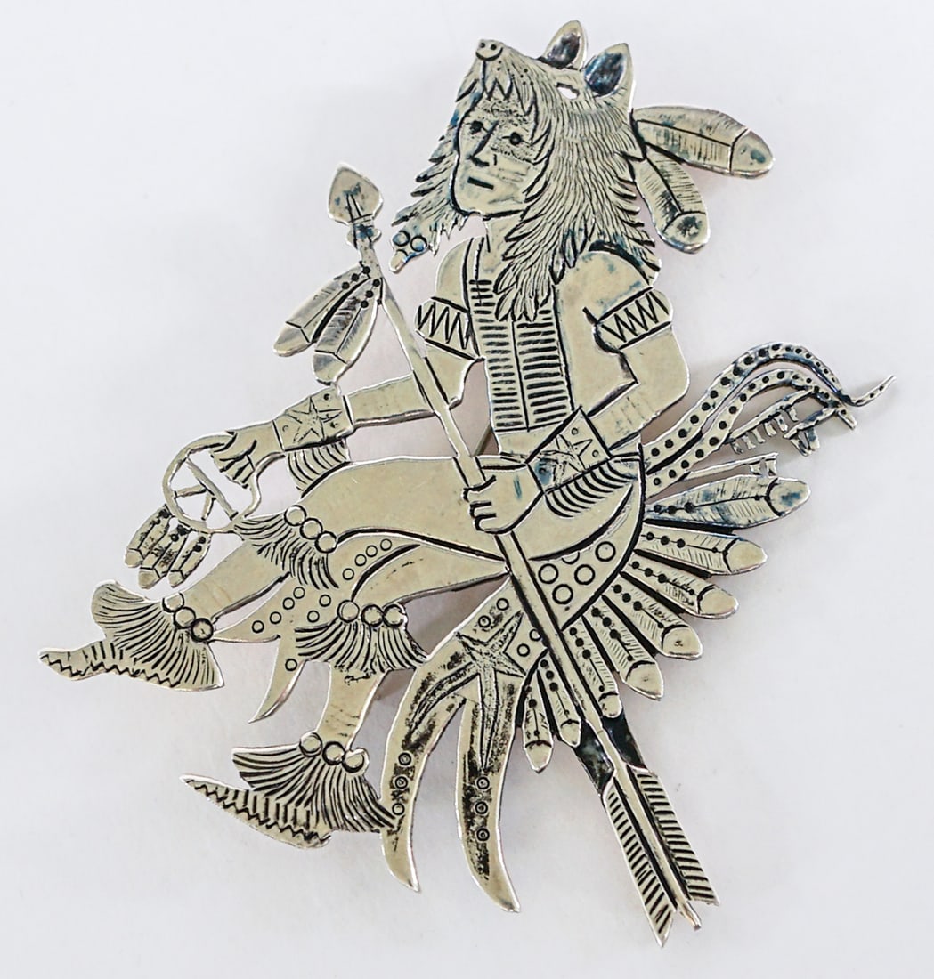 Clarence Lee Sterling Brooch [Native American] (1 of 2)