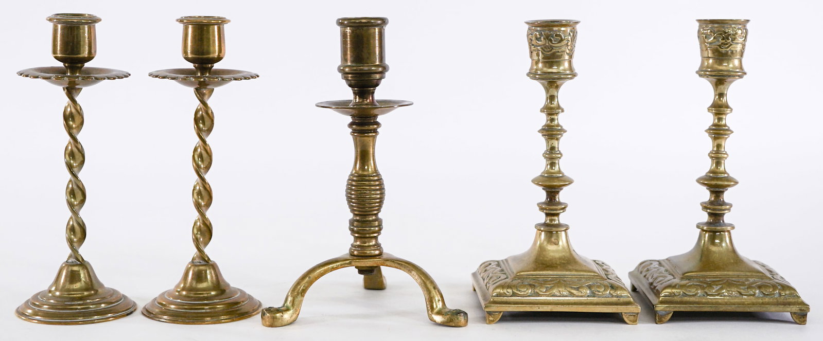 Brass (5) Candlestick Holders (1 of 3)