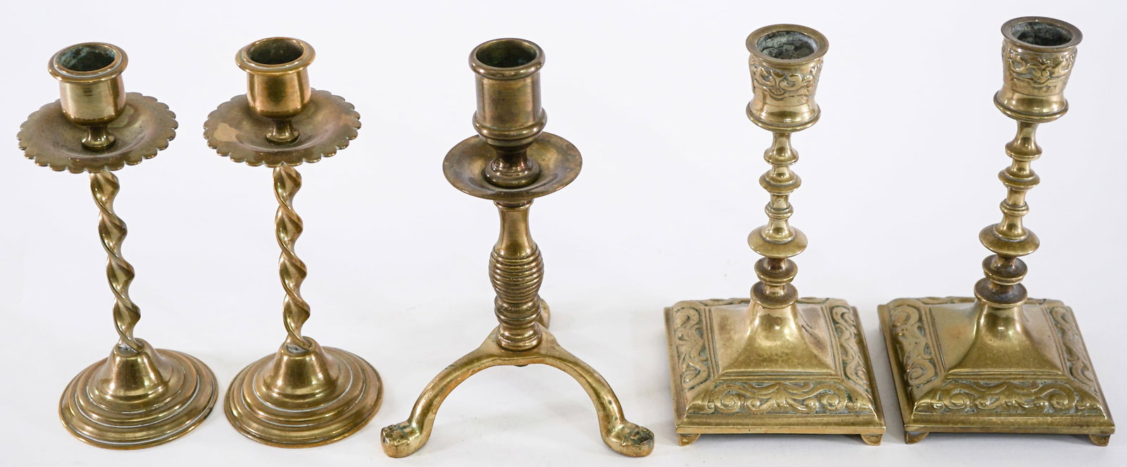 Brass (5) Candlestick Holders - 2