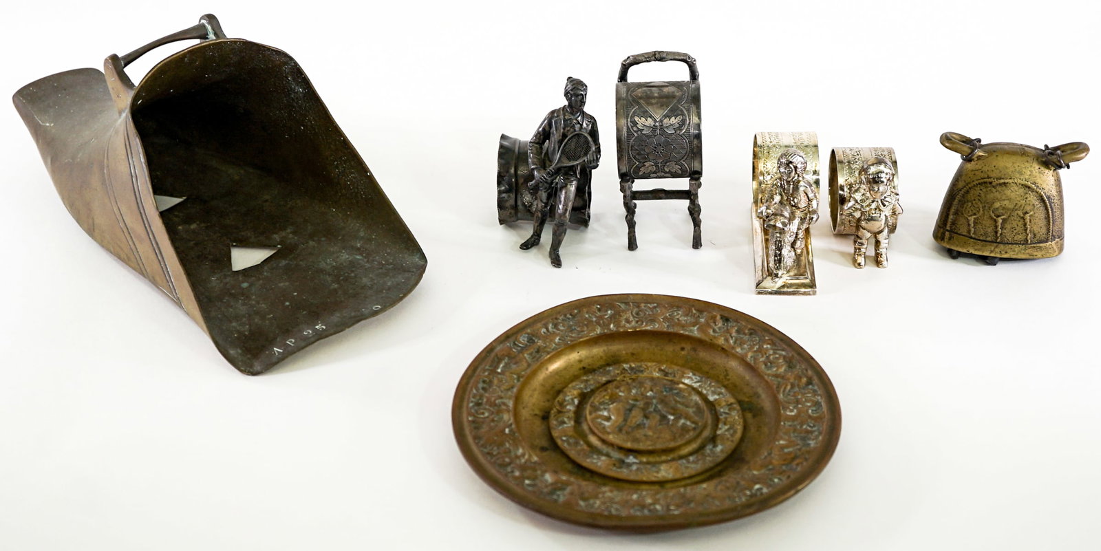 Antique Metalware (7) Stirrup, Bell, Napkin Rings (1 of 4)