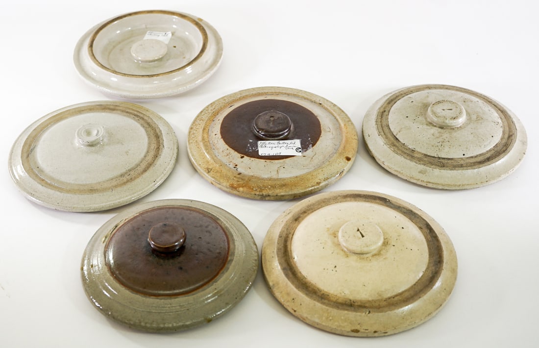 Antique (6) Gallon Pottery Crock Lids (1 of 7)