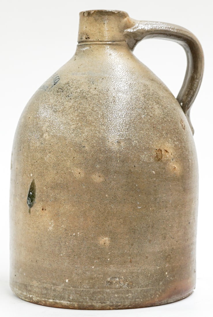 E.E. Hall & Co. (Boston) Jug: Measures 11.5 x 7 x 7 inches. Base chip. Our in-house shipping department will gladly pack and ship any item that fits into a 14x14x14 inch or 30x5x24 inch or equivalent or smaller box/folio if it is