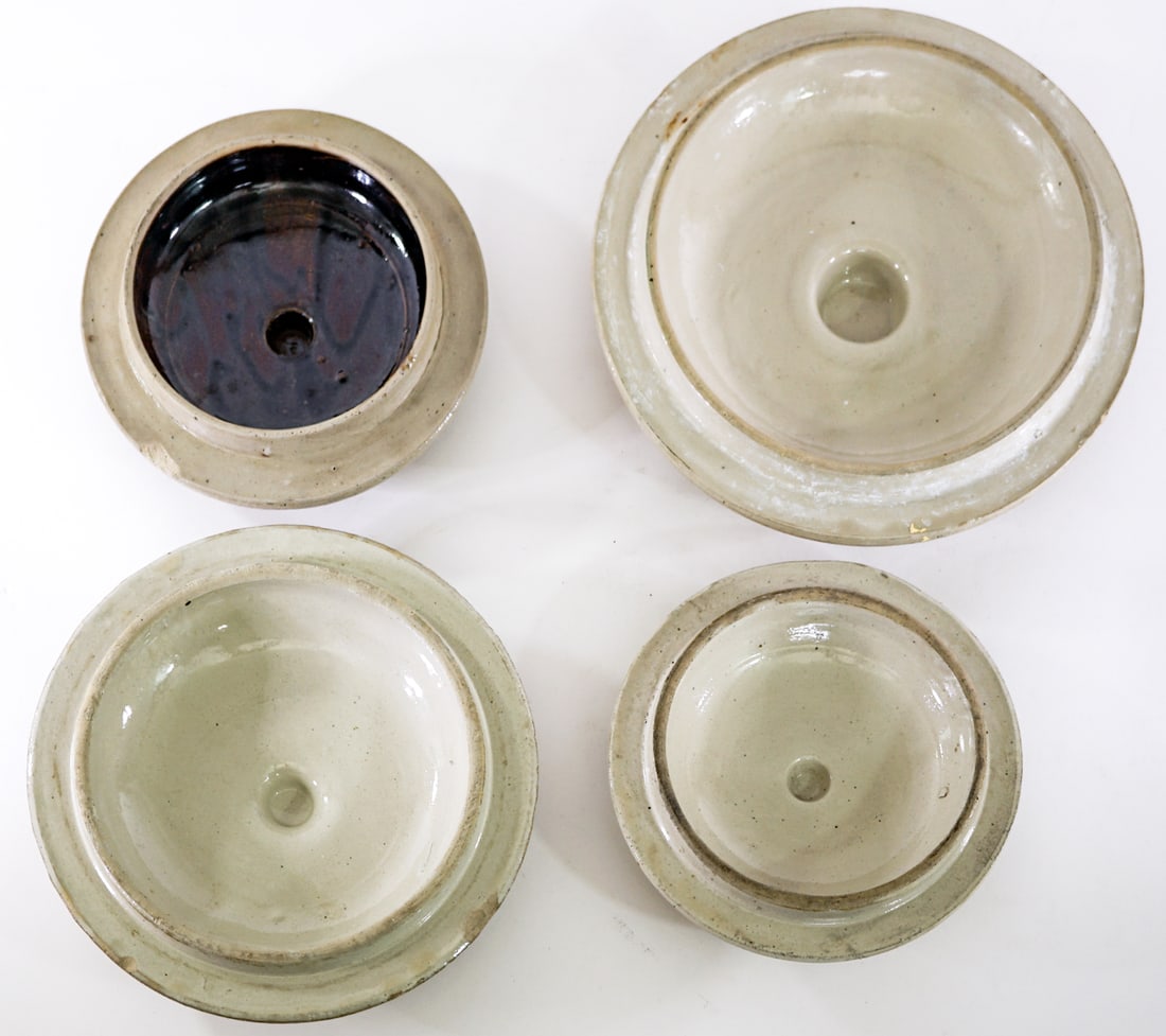 Pottery (4) Crock Lids ONLY - 6